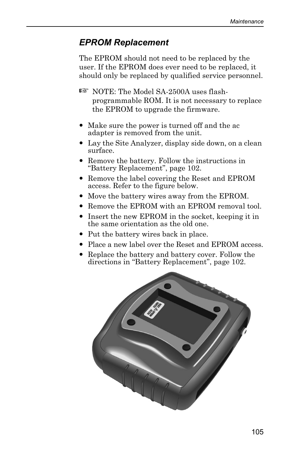 Eprom replacement | Bird Technologies SA-4000 User Manual | Page 115 / 124