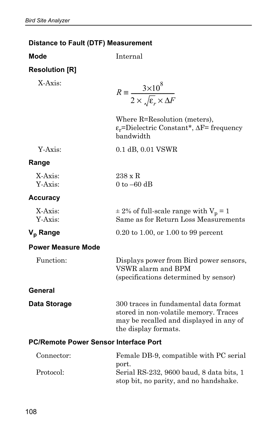 10 2 ε, F∆ ч ч | Bird Technologies SA-4000 User Manual | Page 118 / 124