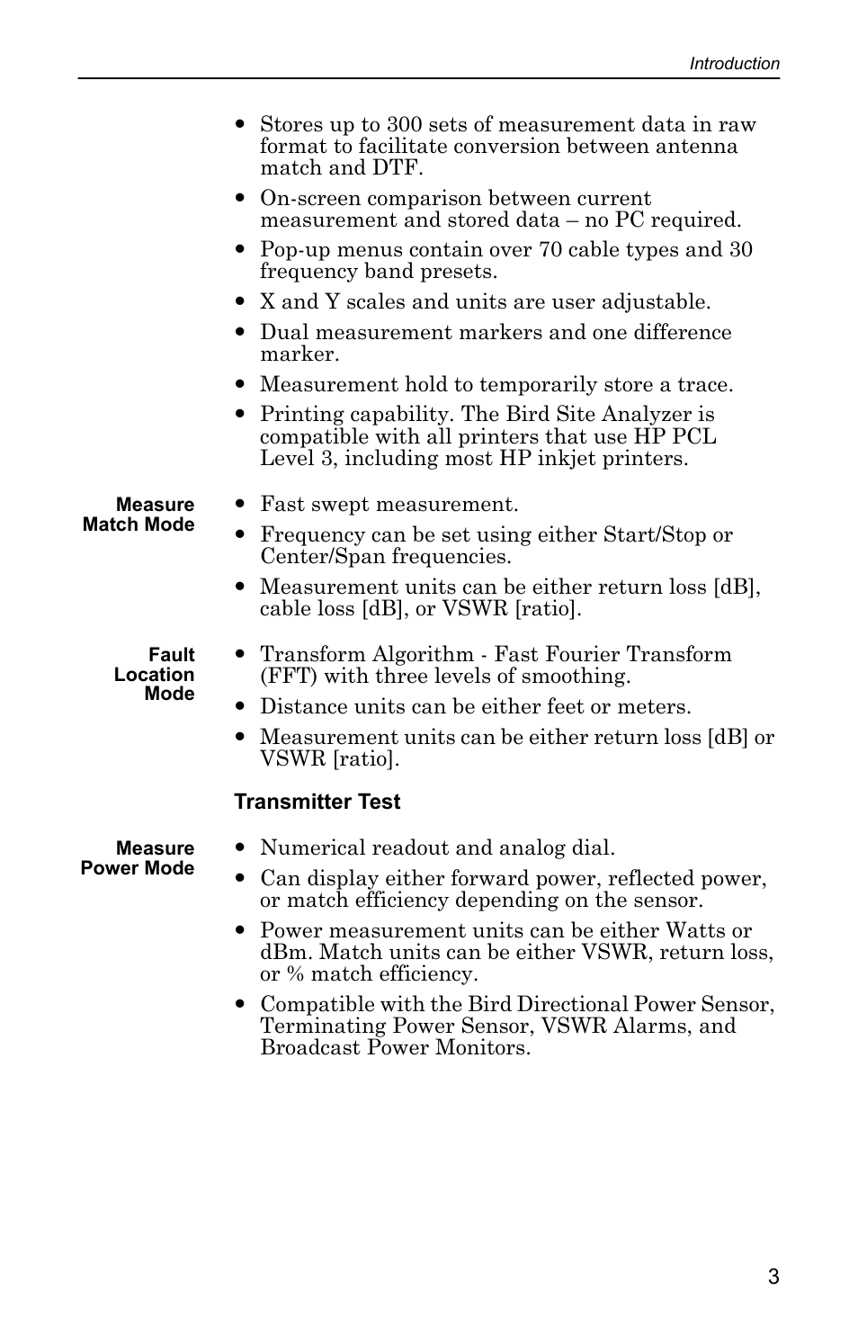 Transmitter test | Bird Technologies SA-4000 User Manual | Page 13 / 124