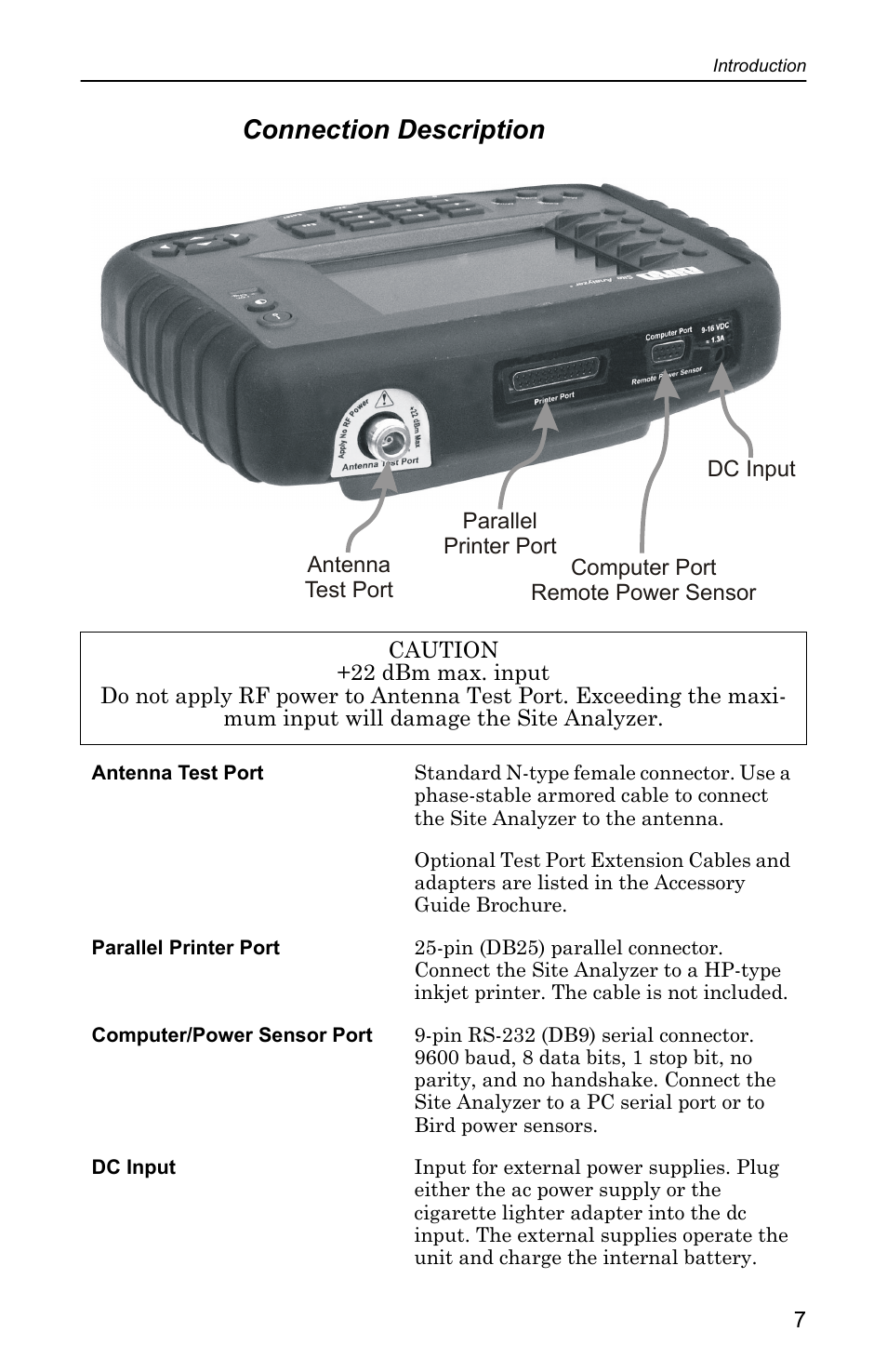 Connection description | Bird Technologies SA-4000 User Manual | Page 17 / 124