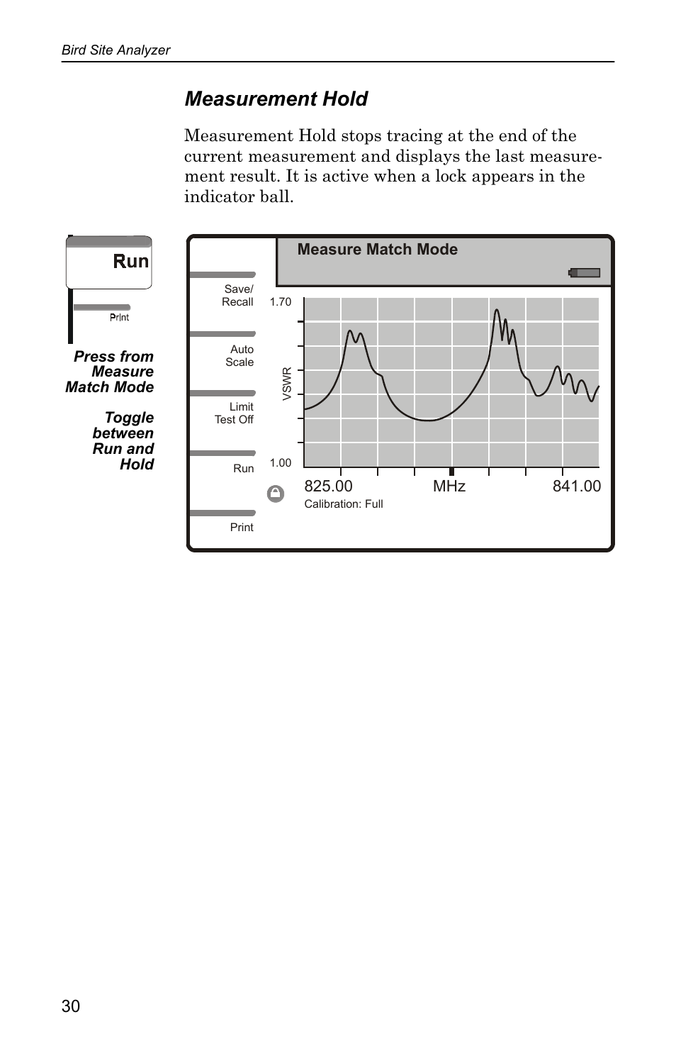 Measurement hold | Bird Technologies SA-4000 User Manual | Page 40 / 124