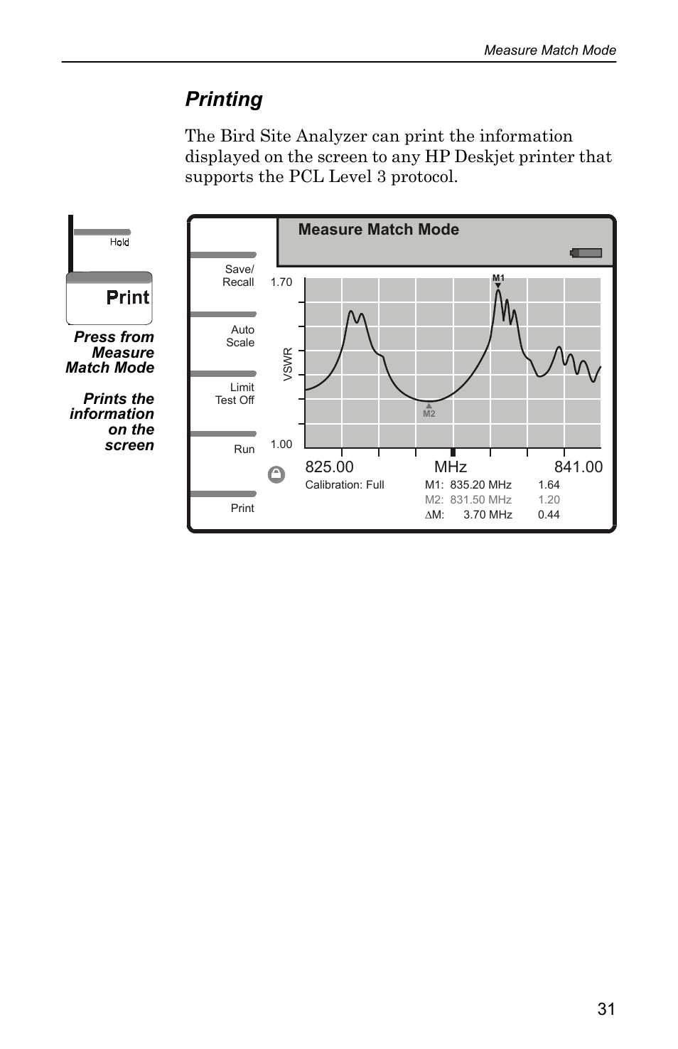 Printing | Bird Technologies SA-4000 User Manual | Page 41 / 124