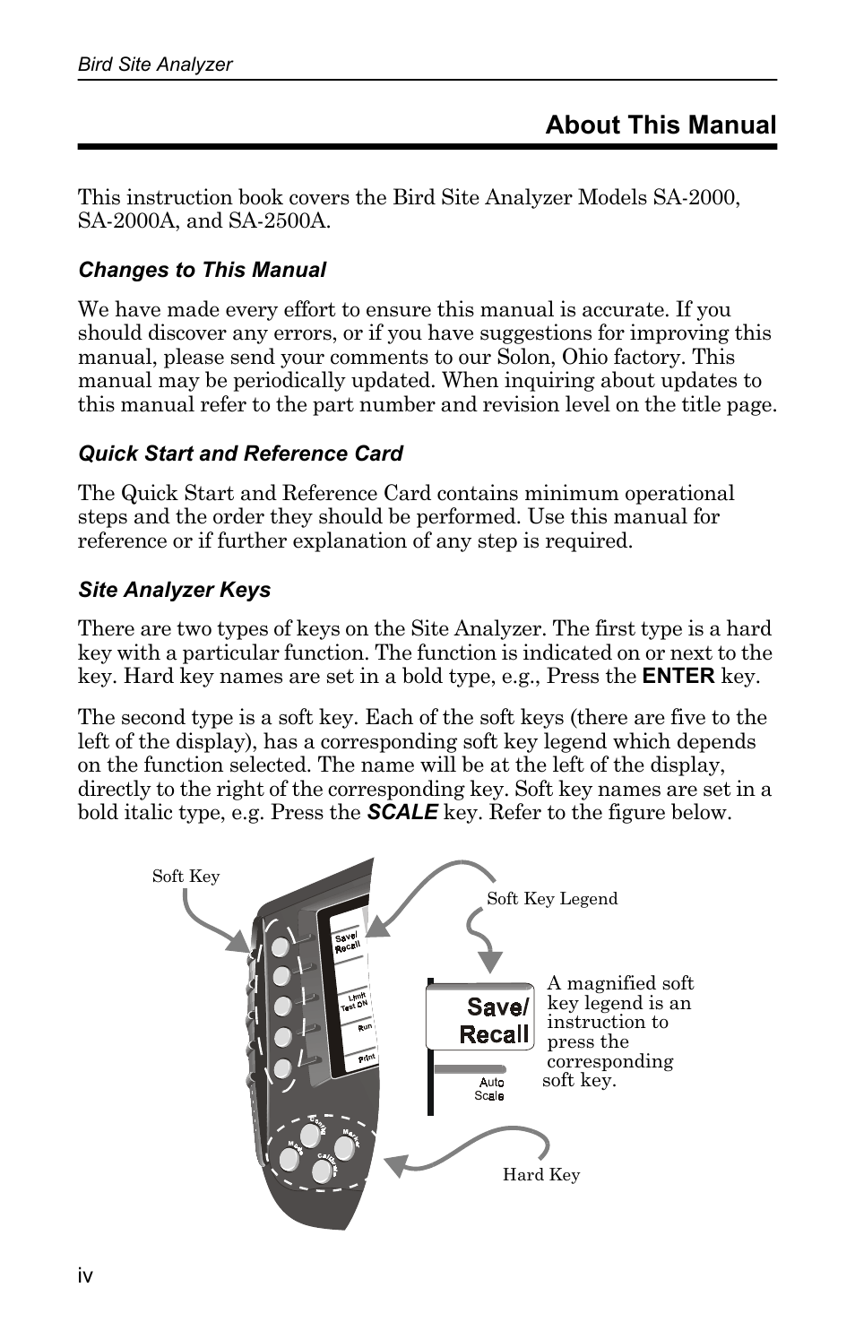 About this manual | Bird Technologies SA-4000 User Manual | Page 6 / 124