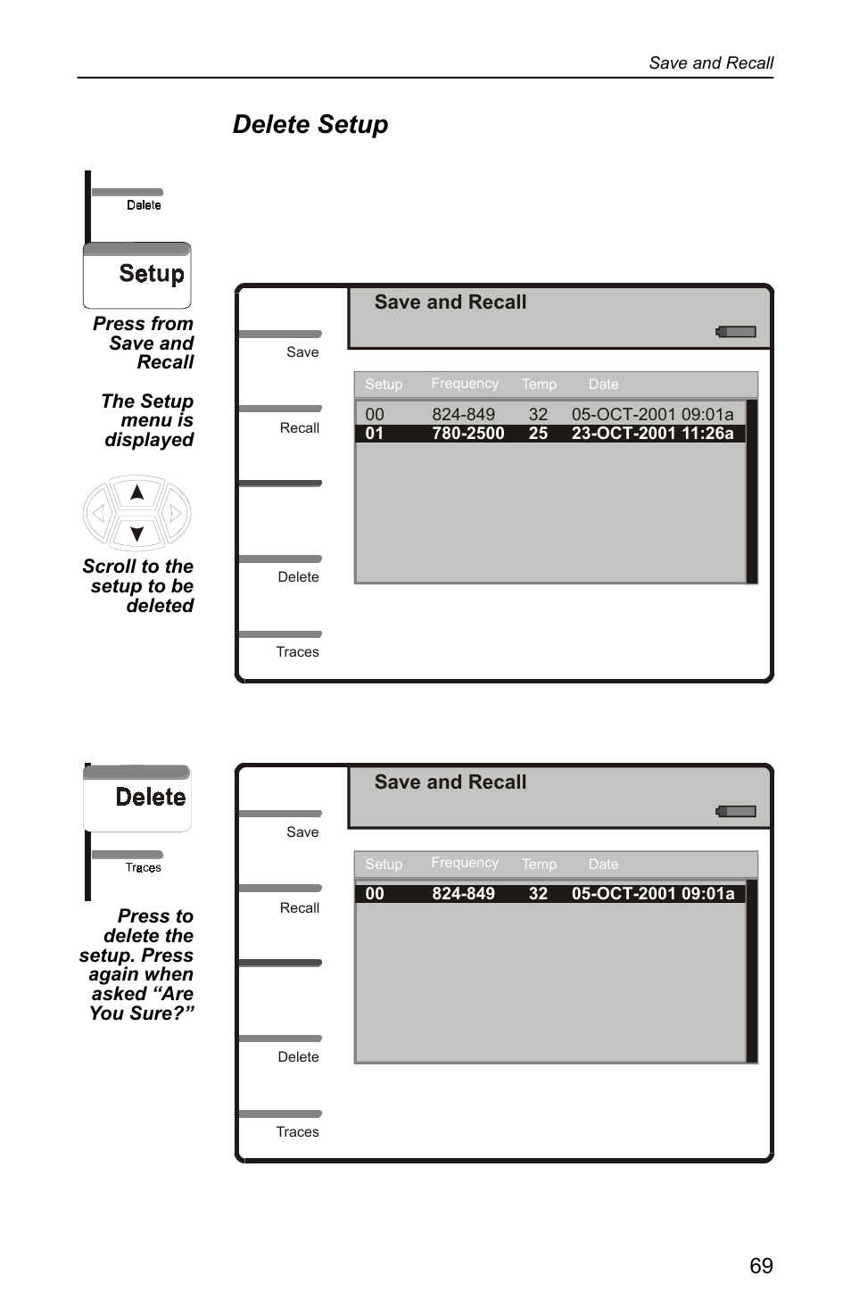 Delete setup | Bird Technologies SA-4000 User Manual | Page 79 / 124