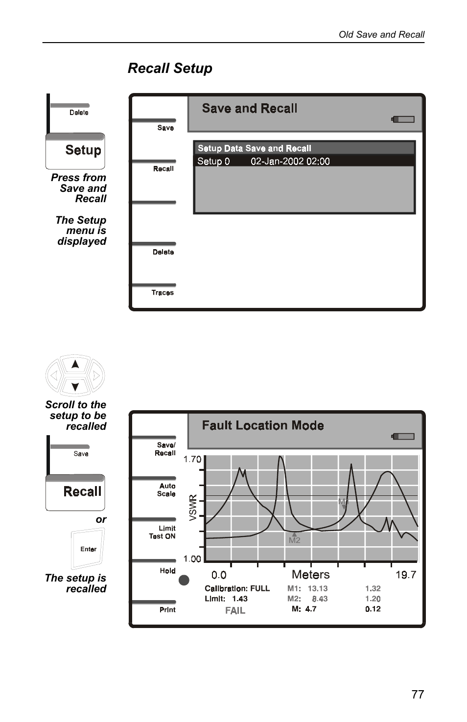 Recall setup | Bird Technologies SA-4000 User Manual | Page 87 / 124