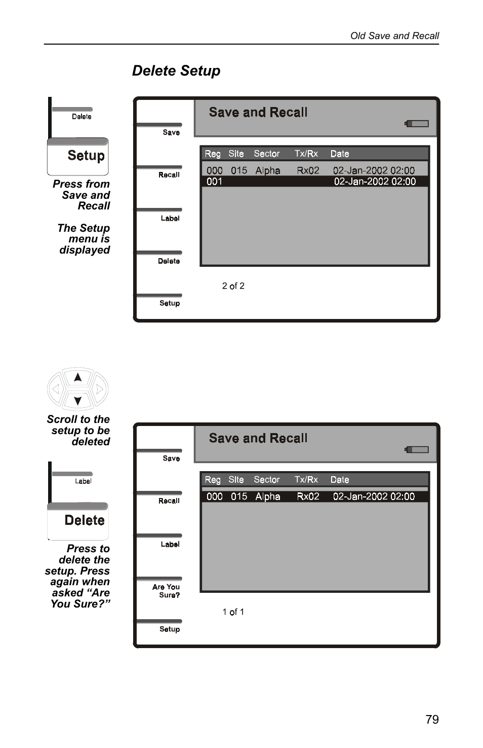 Delete setup | Bird Technologies SA-4000 User Manual | Page 89 / 124