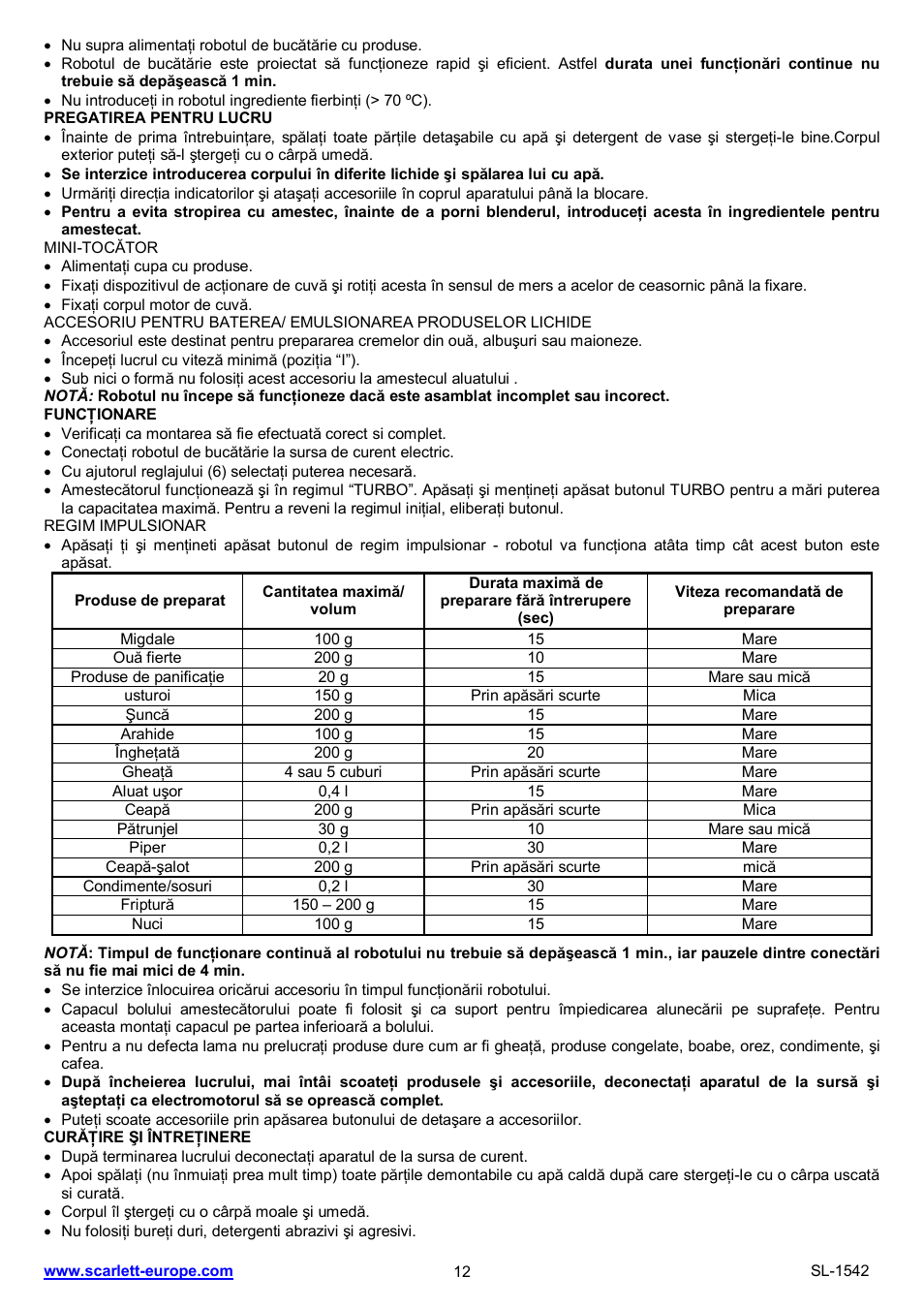 Scarlett SL-1542 User Manual | Page 12 / 25