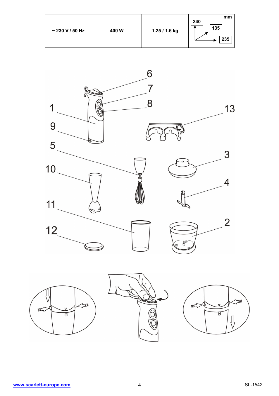 Scarlett SL-1542 User Manual | Page 4 / 25