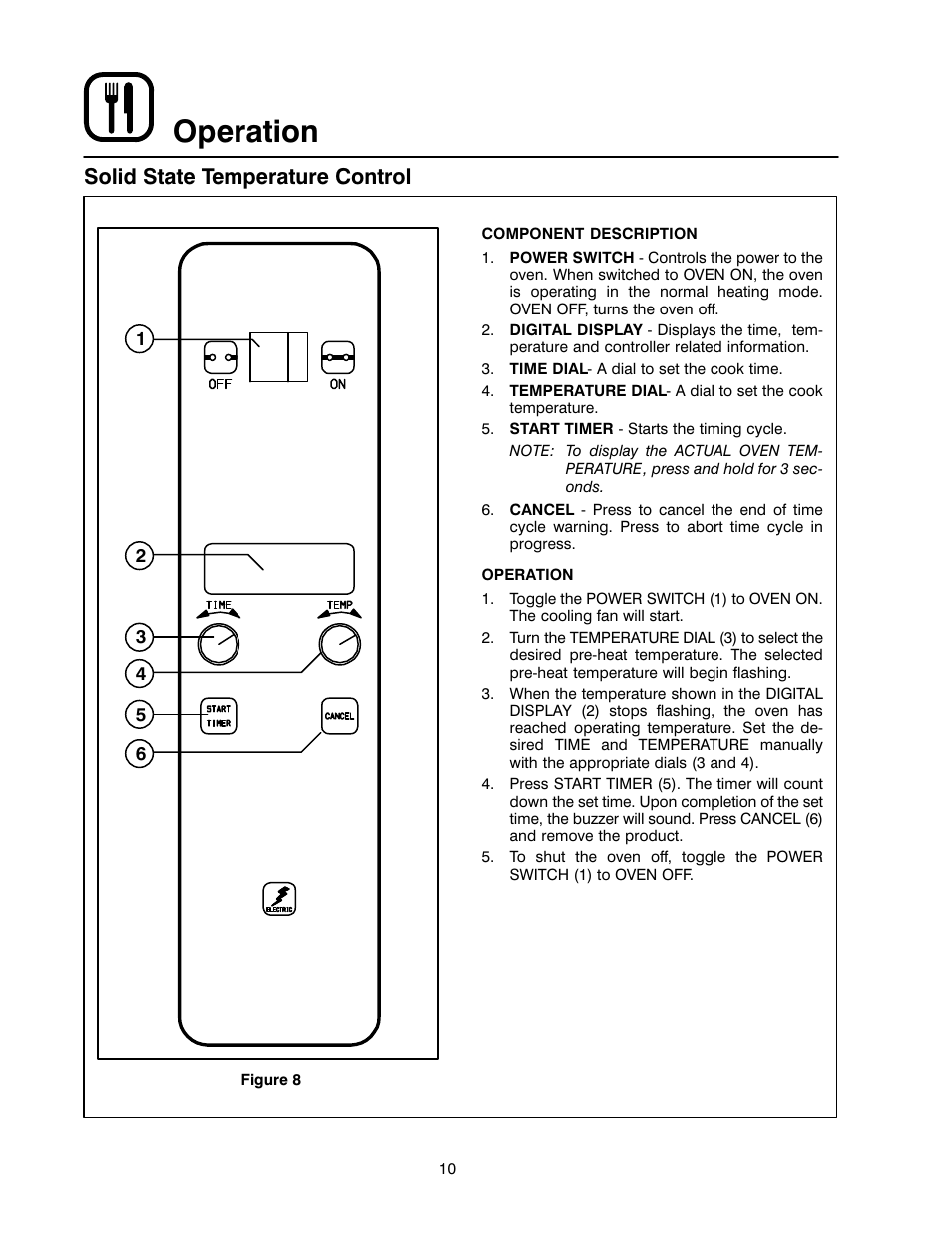 Operation, Solid state temperature control | Blodgett 1400 SERIES User Manual | Page 14 / 18