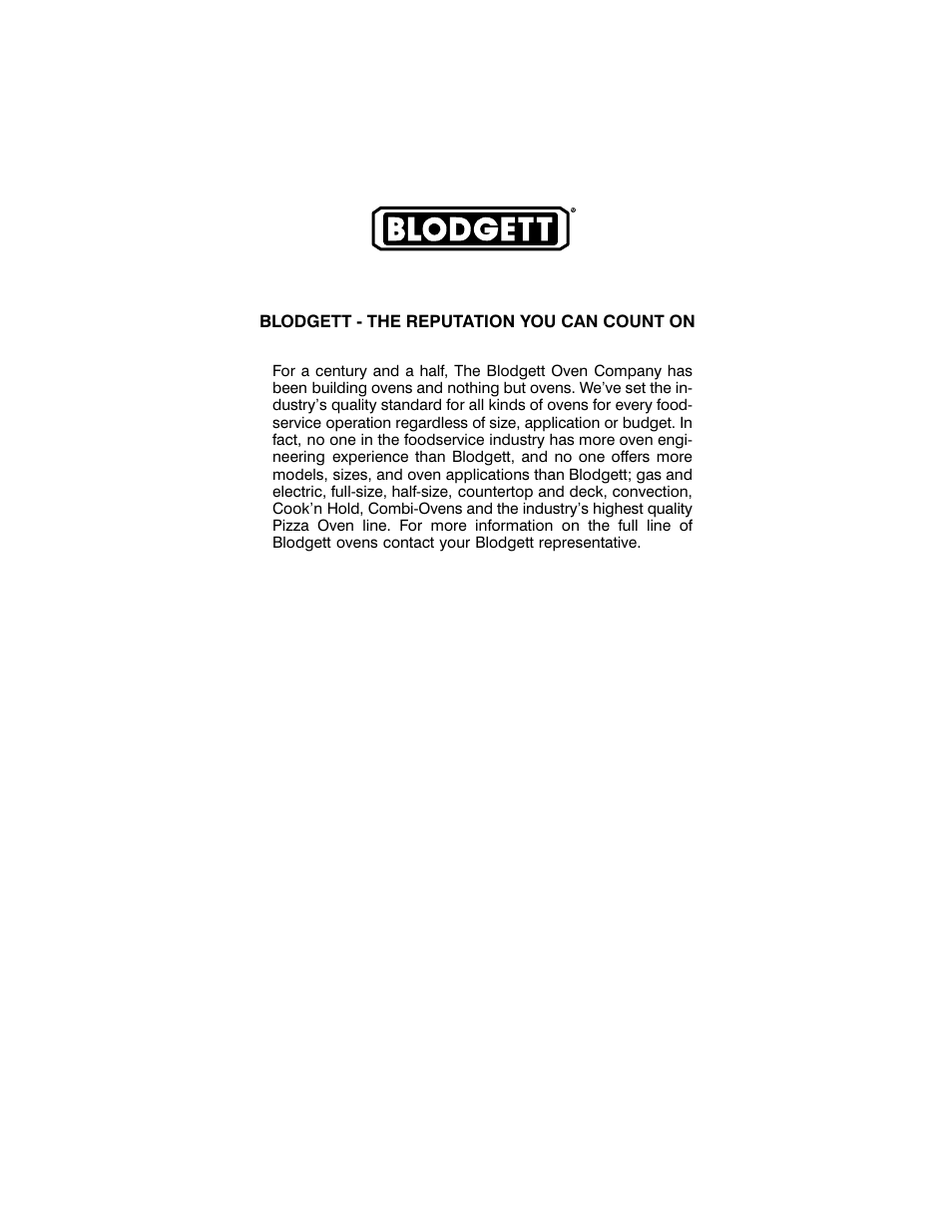 Blodgett 1400 SERIES User Manual | Page 3 / 18