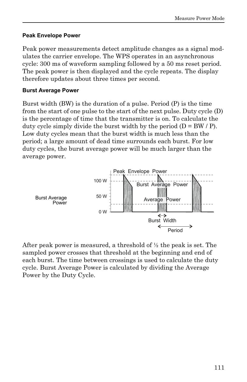 Peak envelope power, Burst average power, Peak envelope power burst average power | Bird Technologies SA-6000EX User Manual | Page 127 / 162