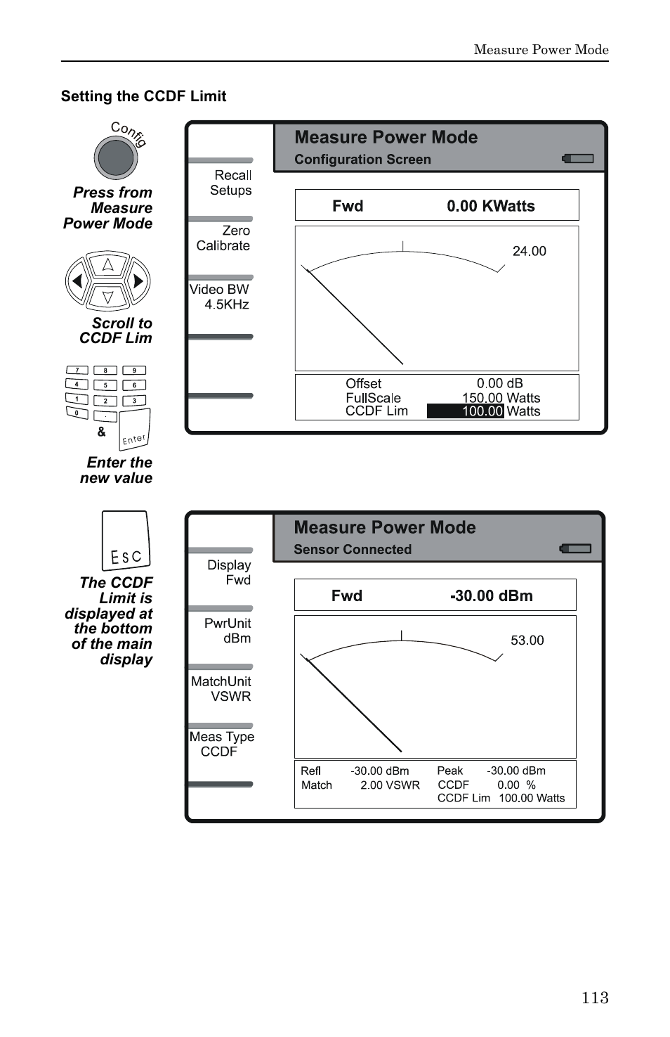 Setting the ccdf limit | Bird Technologies SA-6000EX User Manual | Page 129 / 162