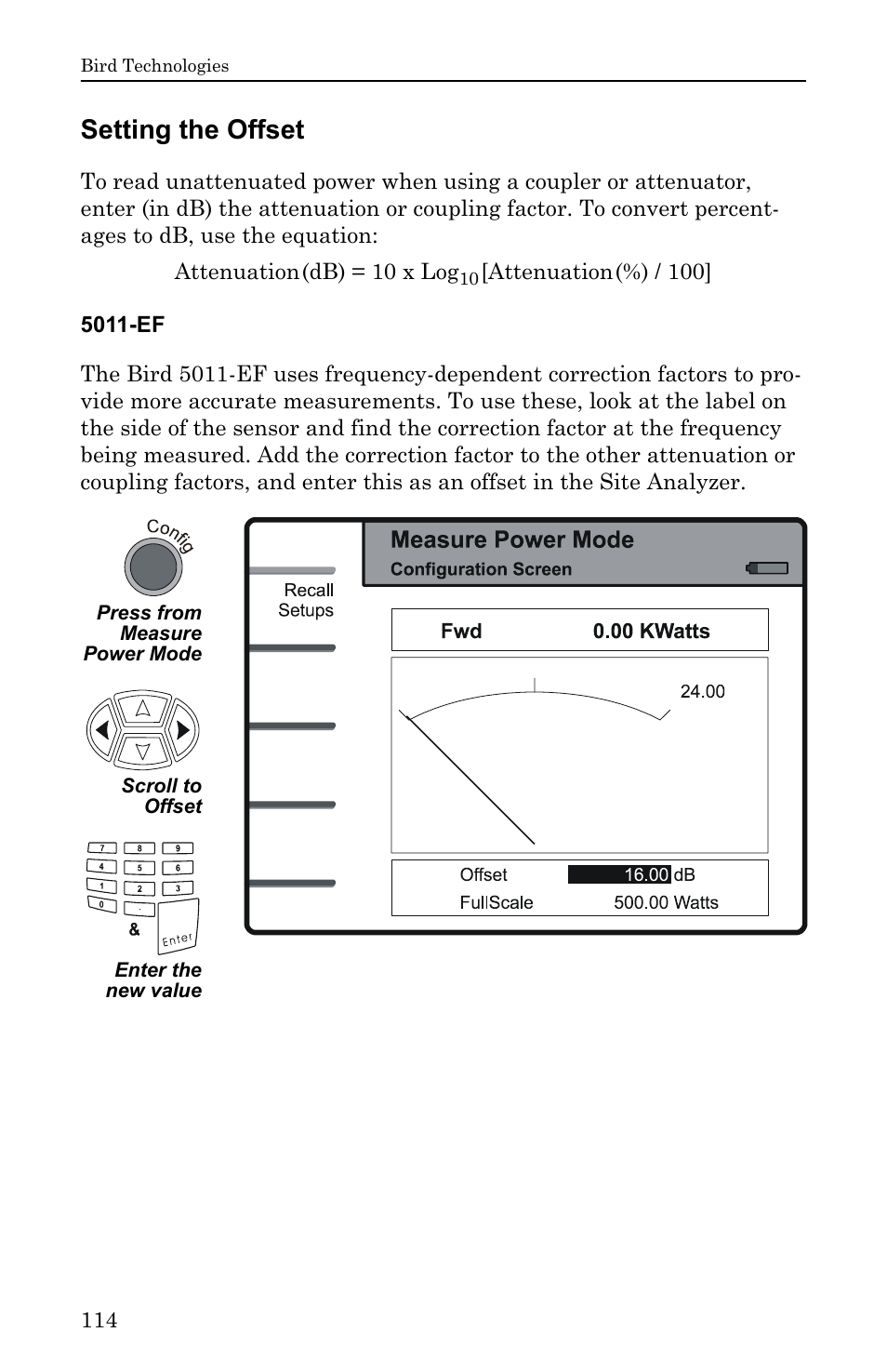 Setting the offset, 5011-ef | Bird Technologies SA-6000EX User Manual | Page 130 / 162