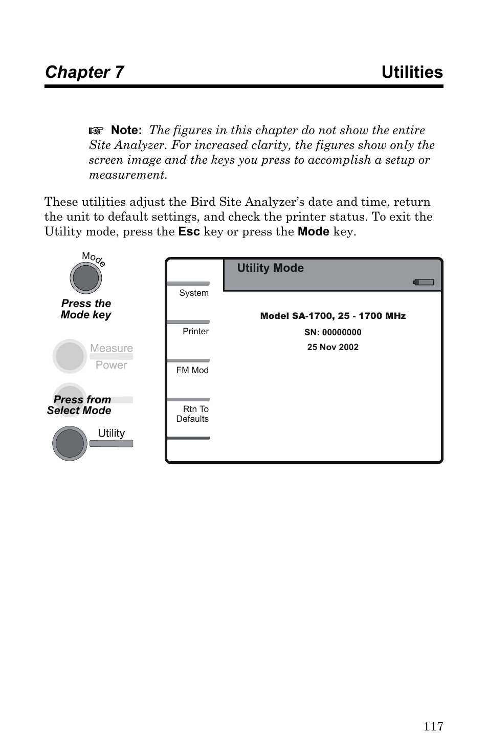 Chapter 7 utilities | Bird Technologies SA-6000EX User Manual | Page 133 / 162