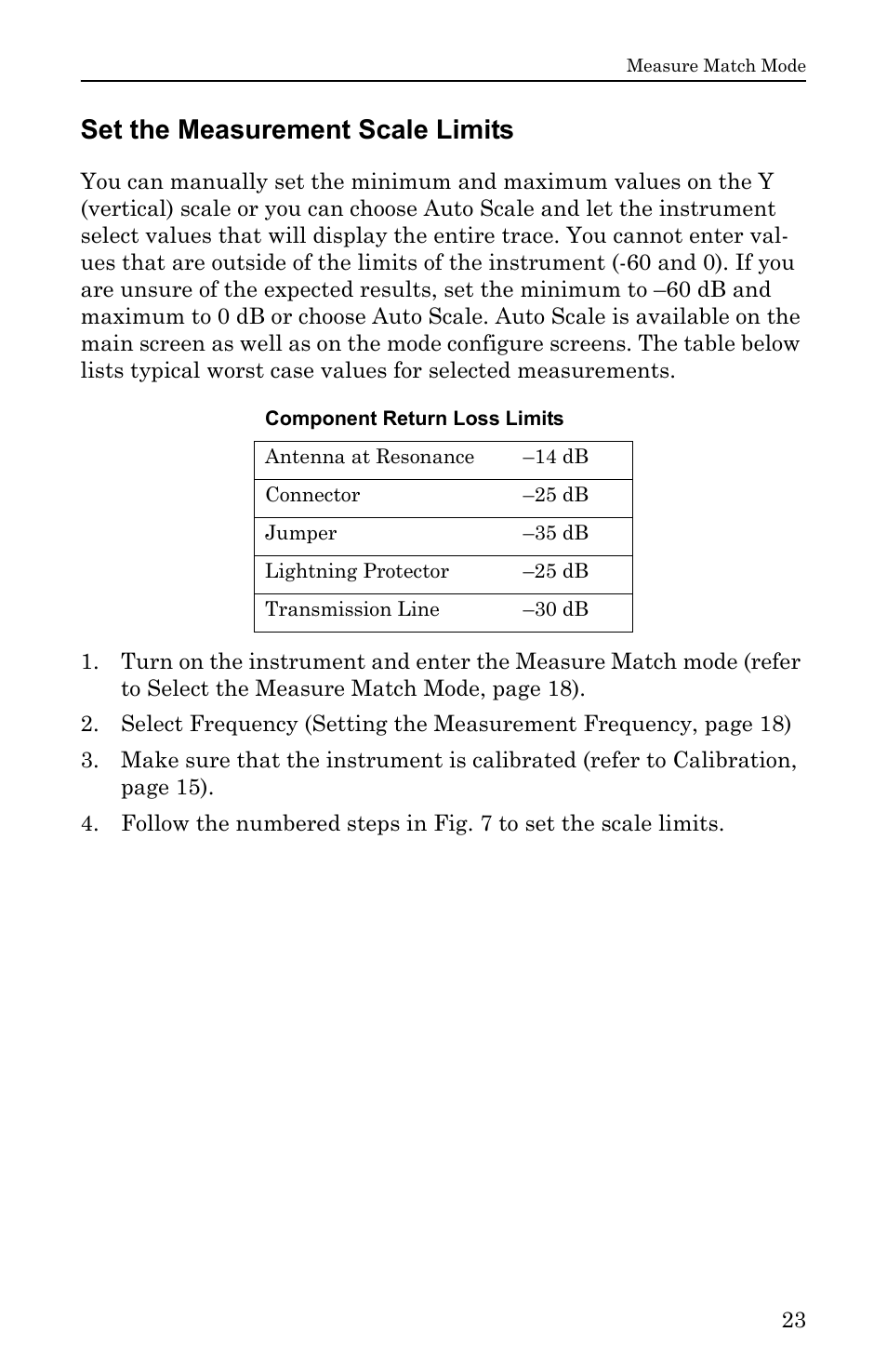 Set the measurement scale limits | Bird Technologies SA-6000EX User Manual | Page 39 / 162