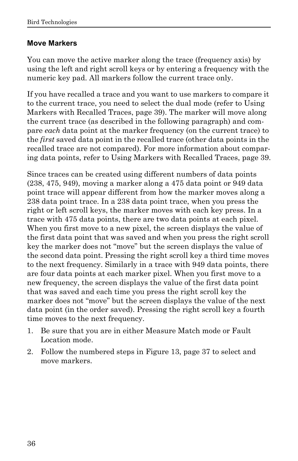 Move markers | Bird Technologies SA-6000EX User Manual | Page 52 / 162