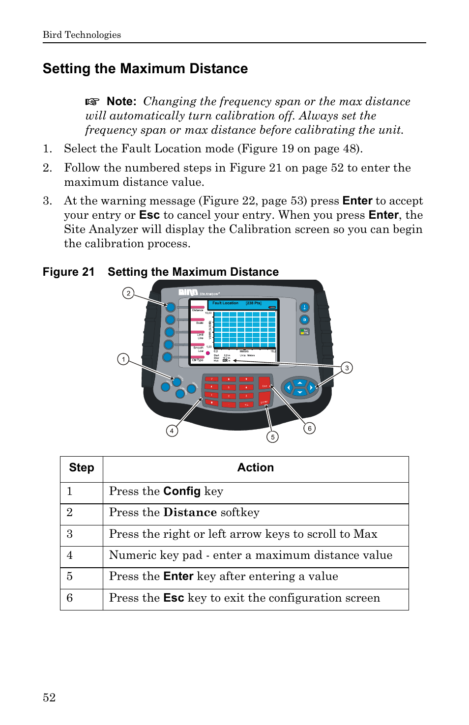 Setting the maximum distance, Figure 21 setting the maximum distance | Bird Technologies SA-6000EX User Manual | Page 68 / 162