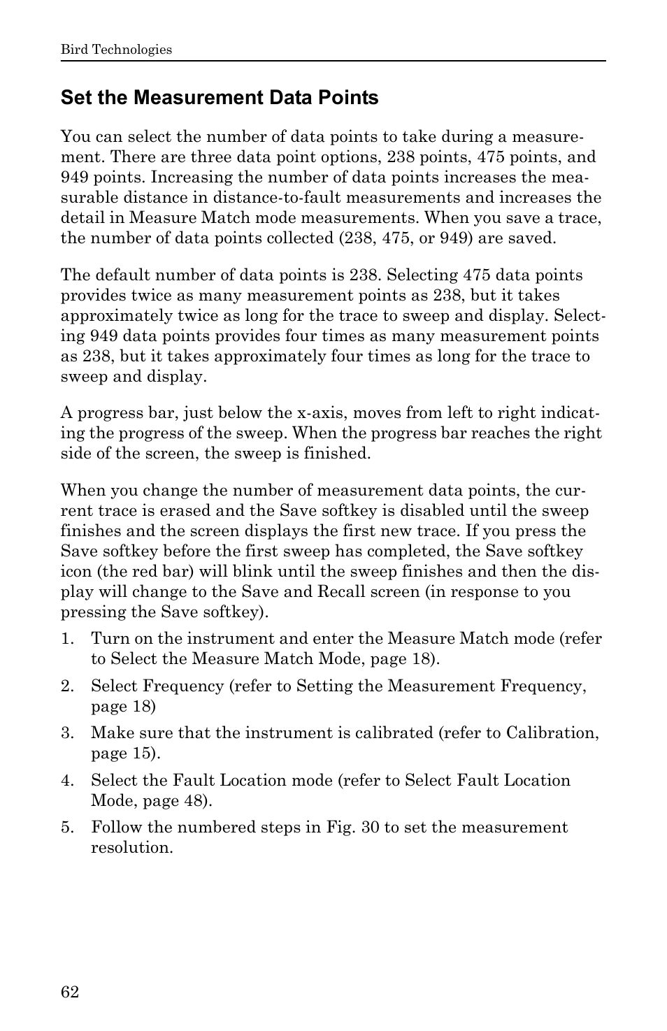 Set the measurement data points | Bird Technologies SA-6000EX User Manual | Page 78 / 162