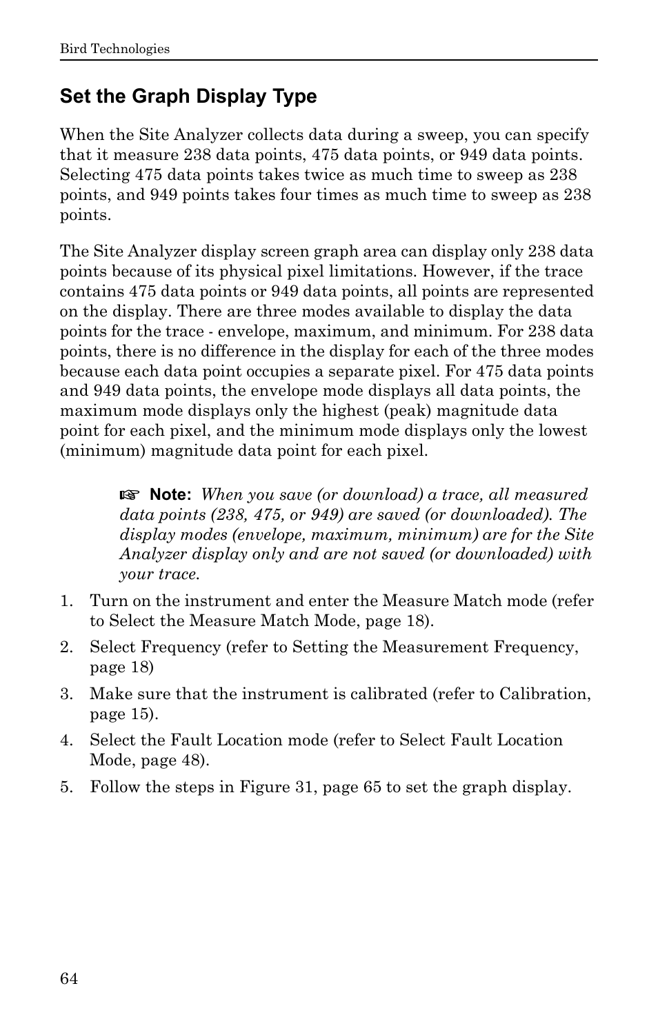 Set the graph display type | Bird Technologies SA-6000EX User Manual | Page 80 / 162