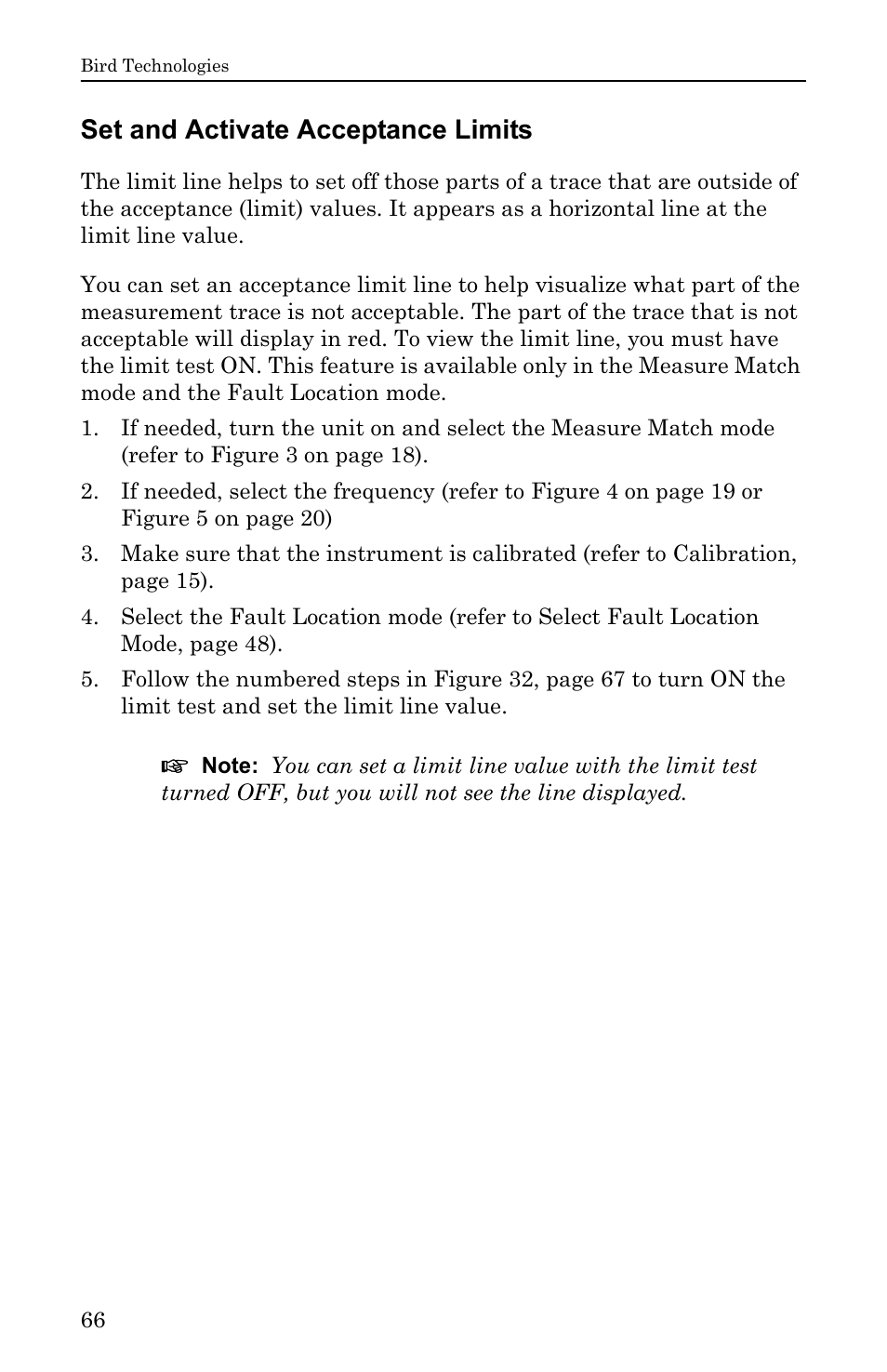 Set and activate acceptance limits | Bird Technologies SA-6000EX User Manual | Page 82 / 162