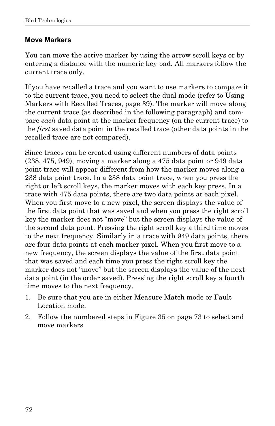Move markers | Bird Technologies SA-6000EX User Manual | Page 88 / 162