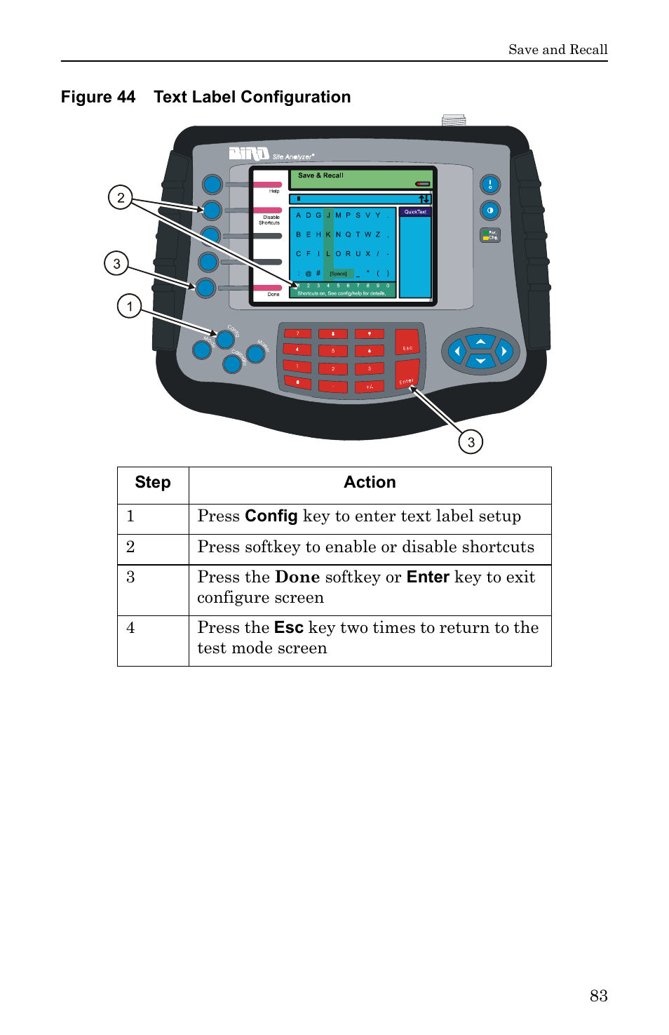 Figure 44 text label configuration | Bird Technologies SA-6000EX User Manual | Page 99 / 162