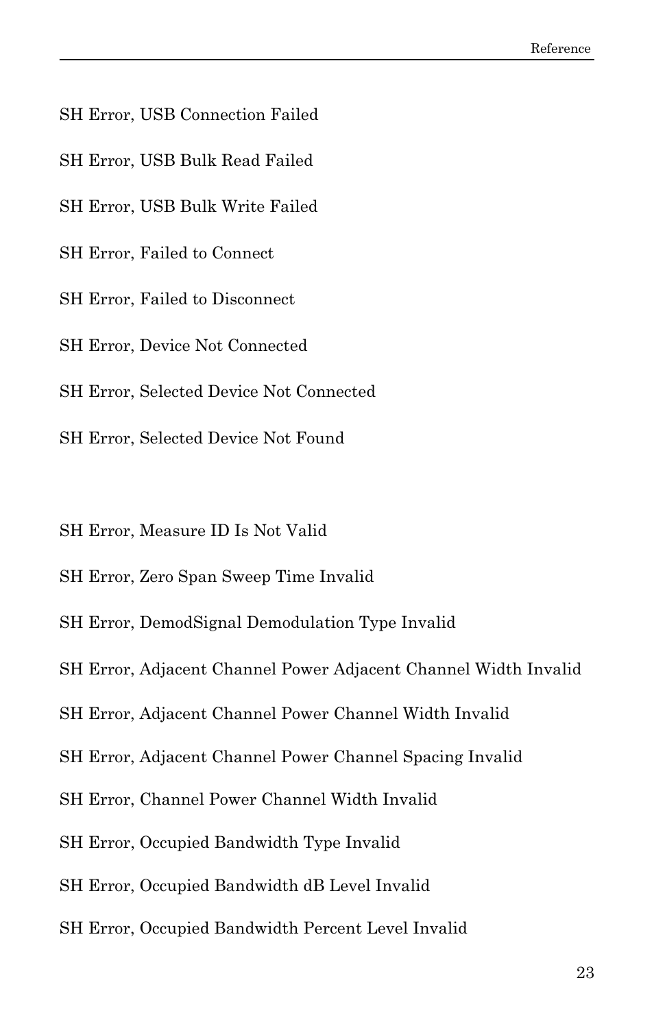 Measurement parameter errors | Bird Technologies SignalHawk User Manual | Page 35 / 38