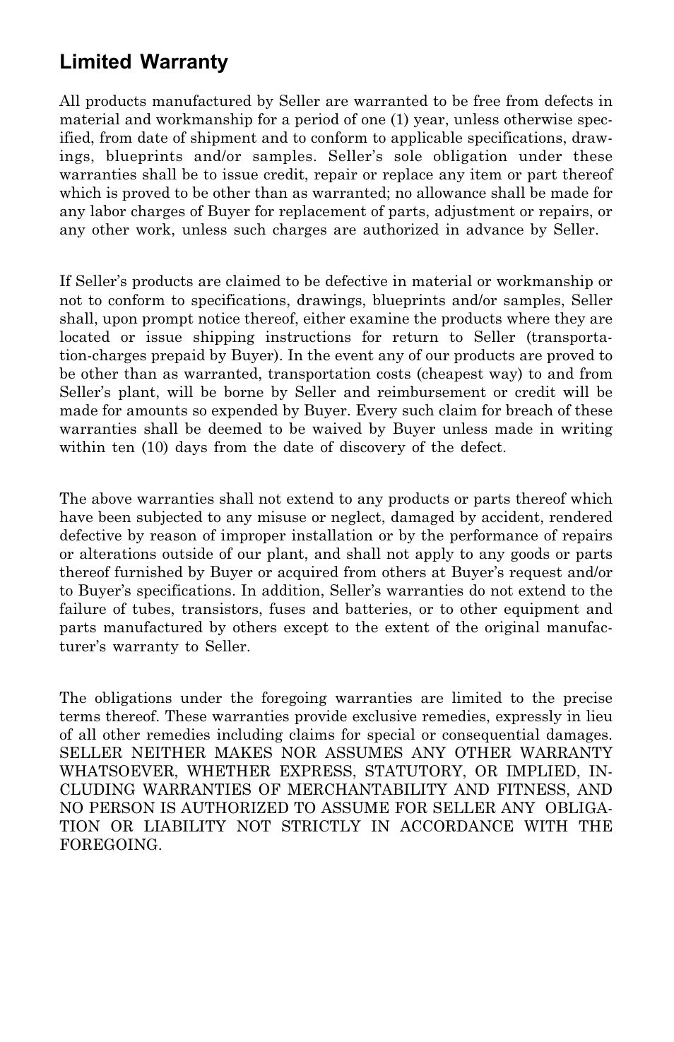 Limited warranty | Bird Technologies 8320 User Manual | Page 2 / 28
