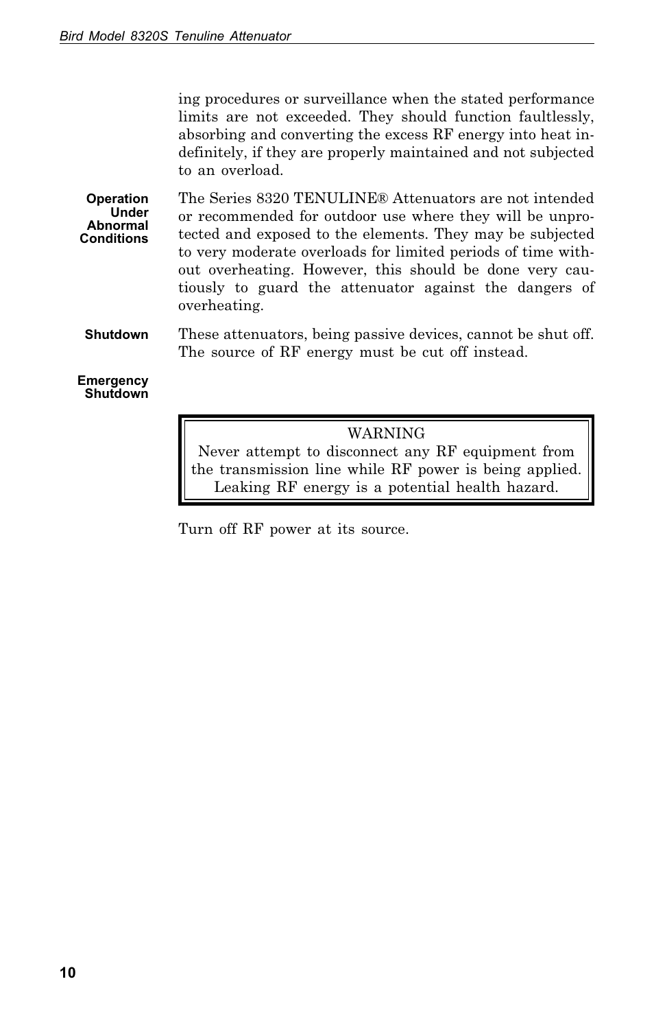 Bird Technologies 8320 User Manual | Page 20 / 28