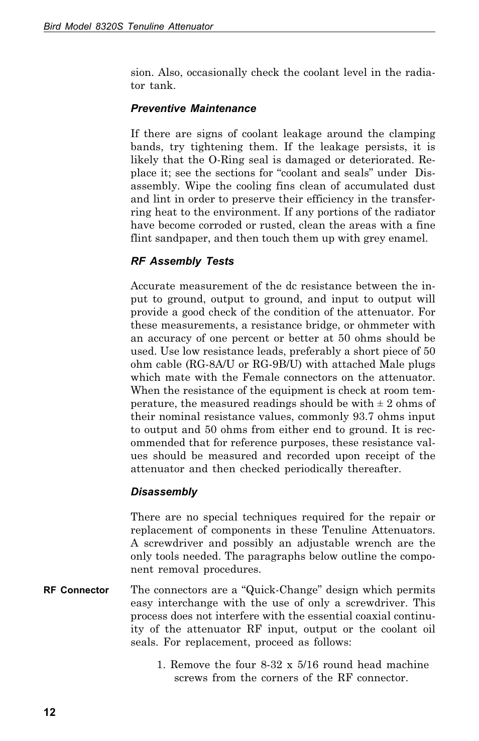 Bird Technologies 8320 User Manual | Page 22 / 28