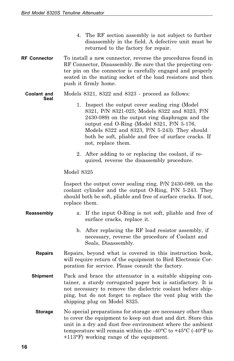 Bird Technologies 8320 User Manual | Page 26 / 28