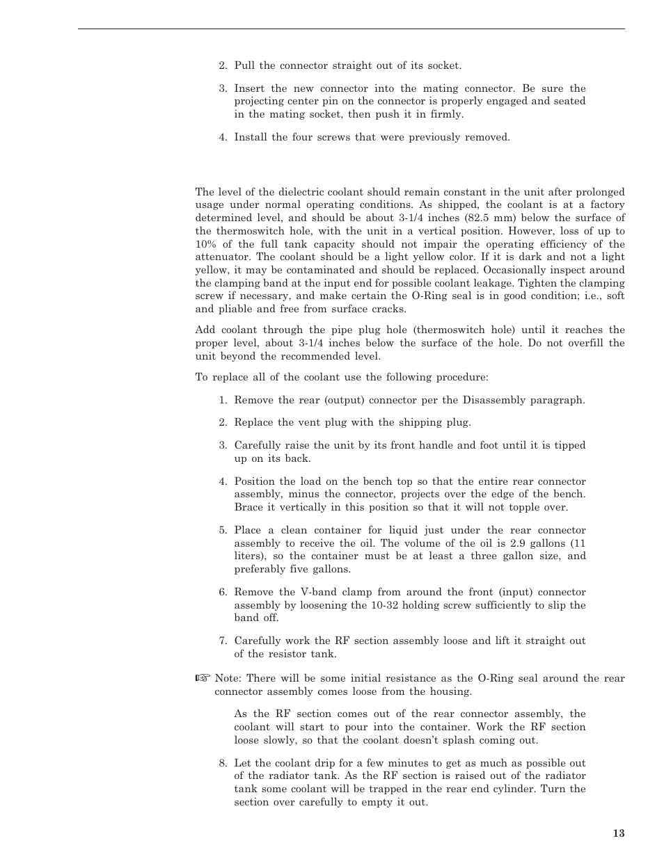 Coolant | Bird Technologies 8327-300 User Manual | Page 23 / 27
