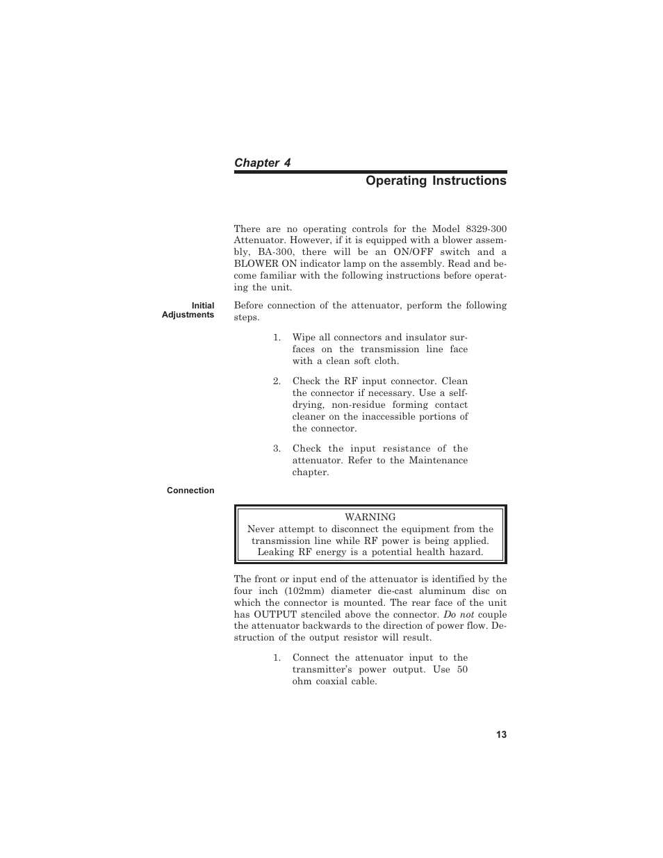 Operating instructions | Bird Technologies 8329-300 User Manual | Page 23 / 35