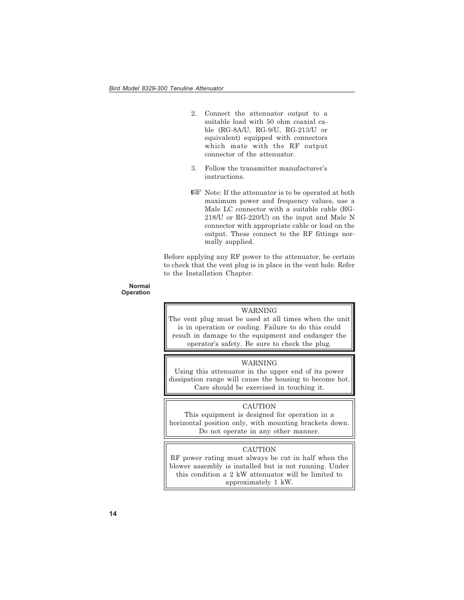 Bird Technologies 8329-300 User Manual | Page 24 / 35