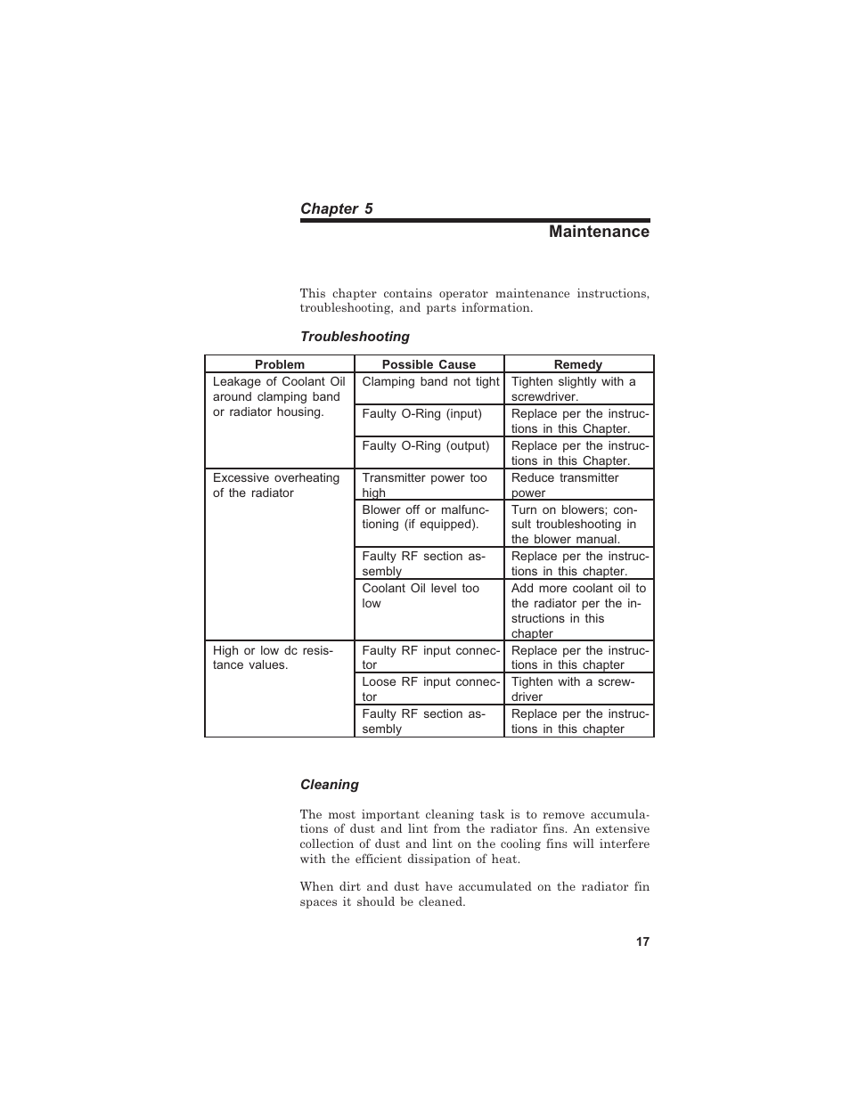 Maintenance | Bird Technologies 8329-300 User Manual | Page 27 / 35