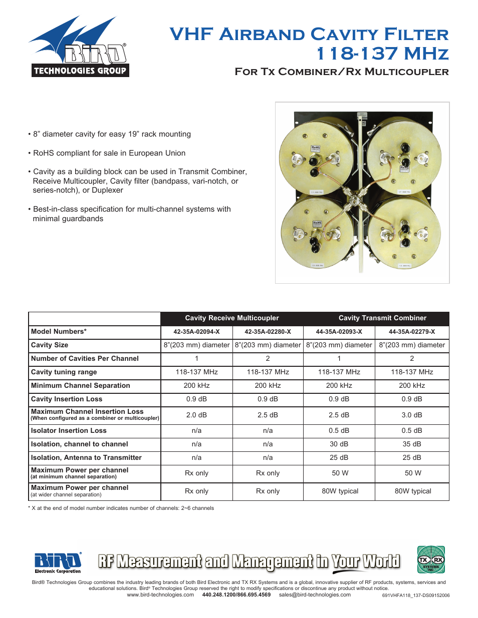 Bird Technologies 42-35A-02280-X User Manual | 2 pages