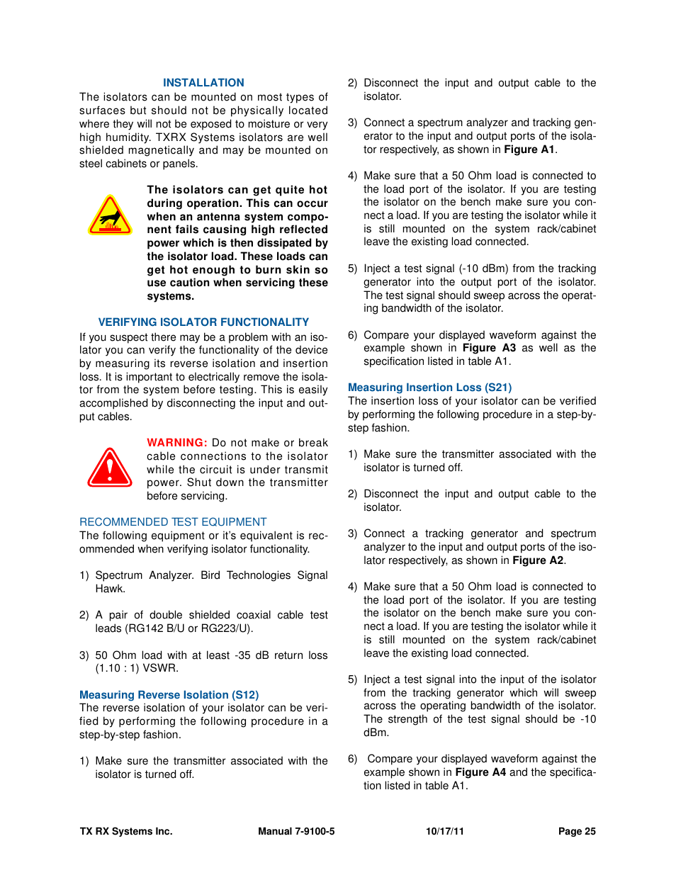 Bird Technologies 21-87A-11-xx-T Series-Manual User Manual | Page 31 / 36