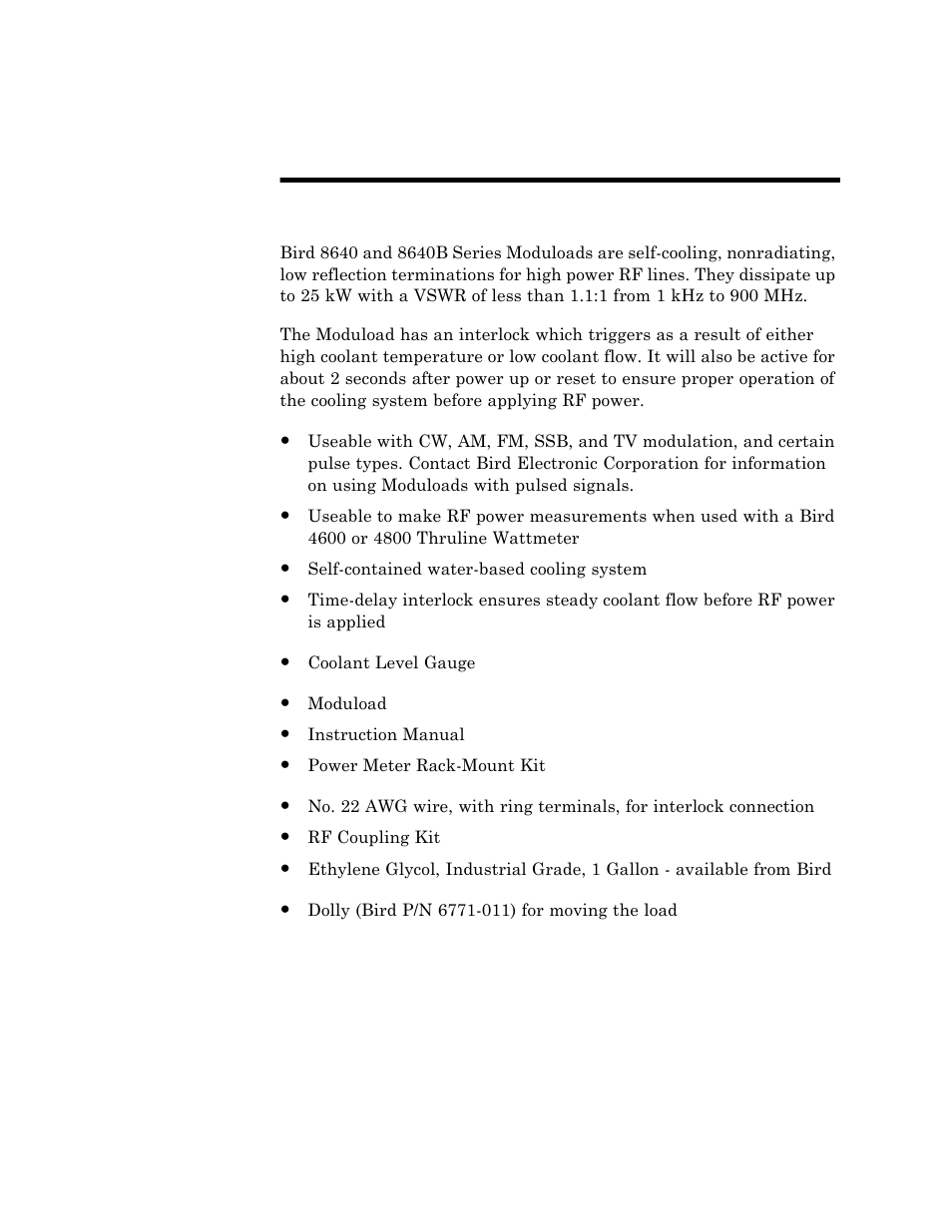 Chapter 1 introduction | Bird Technologies 8640B Series User Manual | Page 12 / 44