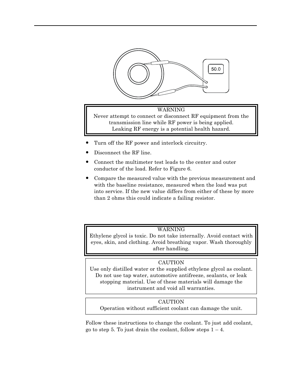 Coolant | Bird Technologies 8640B Series User Manual | Page 26 / 44