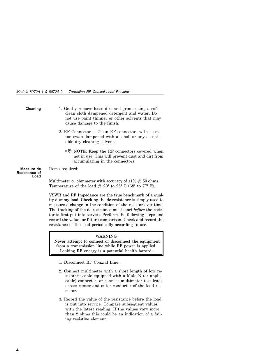 Bird Technologies 8072A Series User Manual | Page 12 / 14