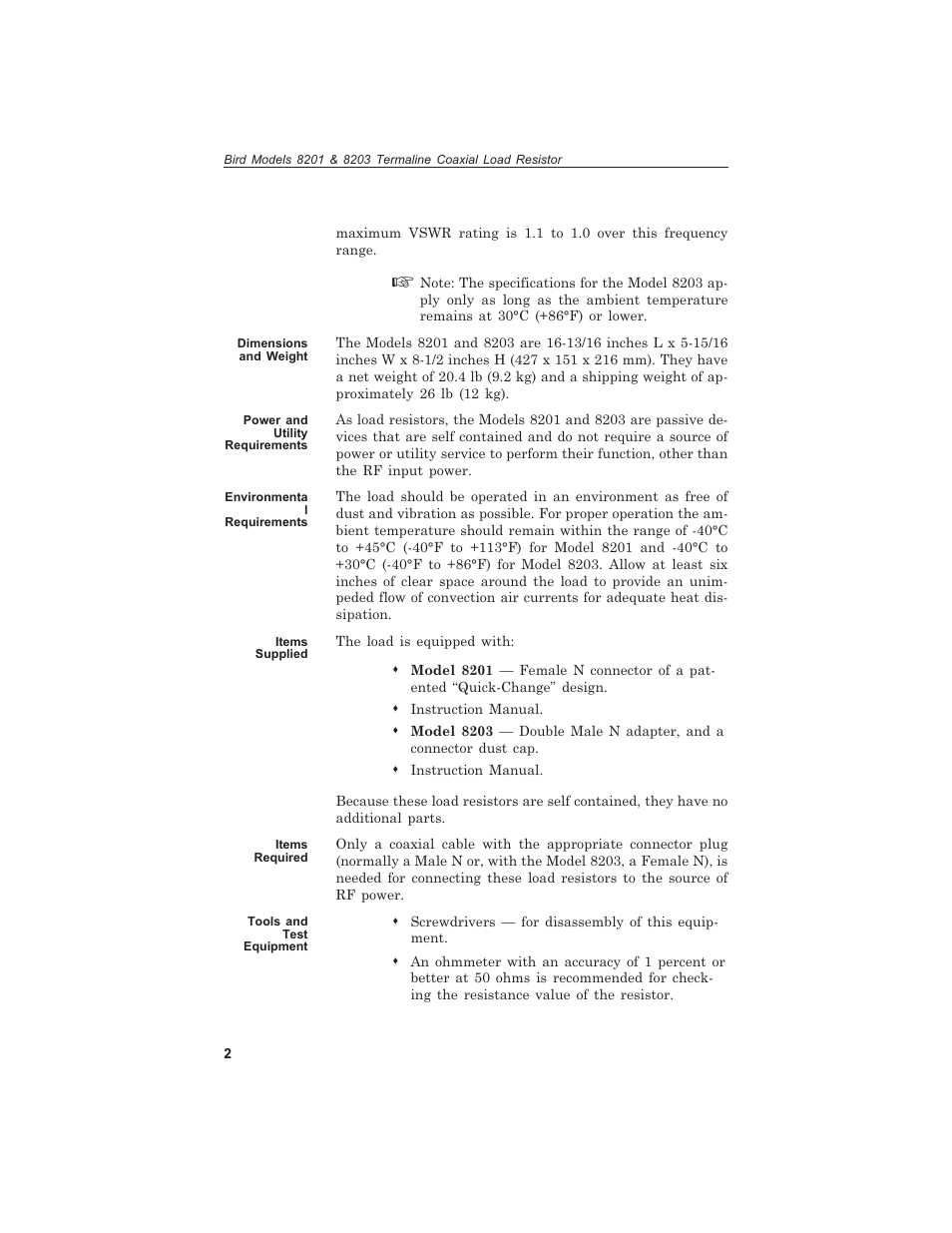 Bird Technologies 8201 User Manual | Page 12 / 27