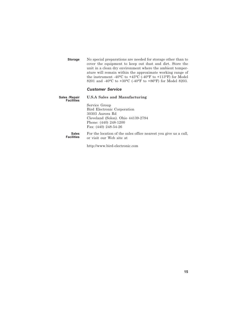 Bird Technologies 8201 User Manual | Page 25 / 27