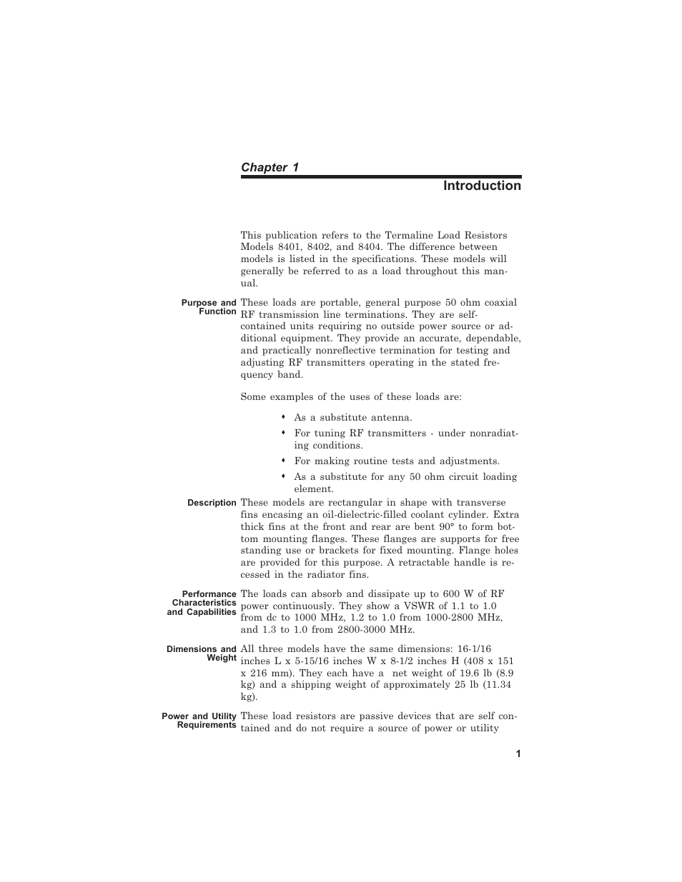 Introduction | Bird Technologies 8401 User Manual | Page 11 / 27