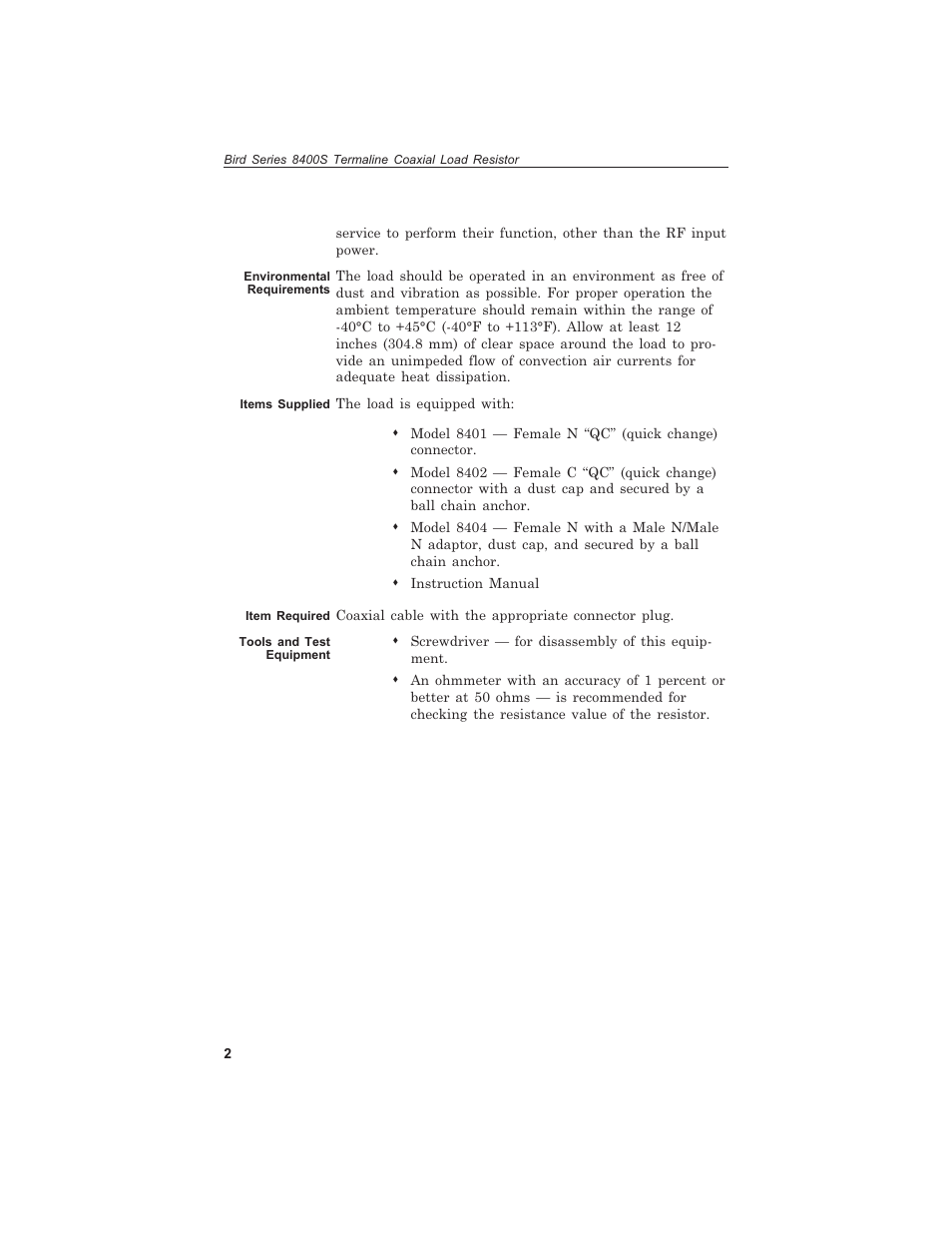 Bird Technologies 8401 User Manual | Page 12 / 27