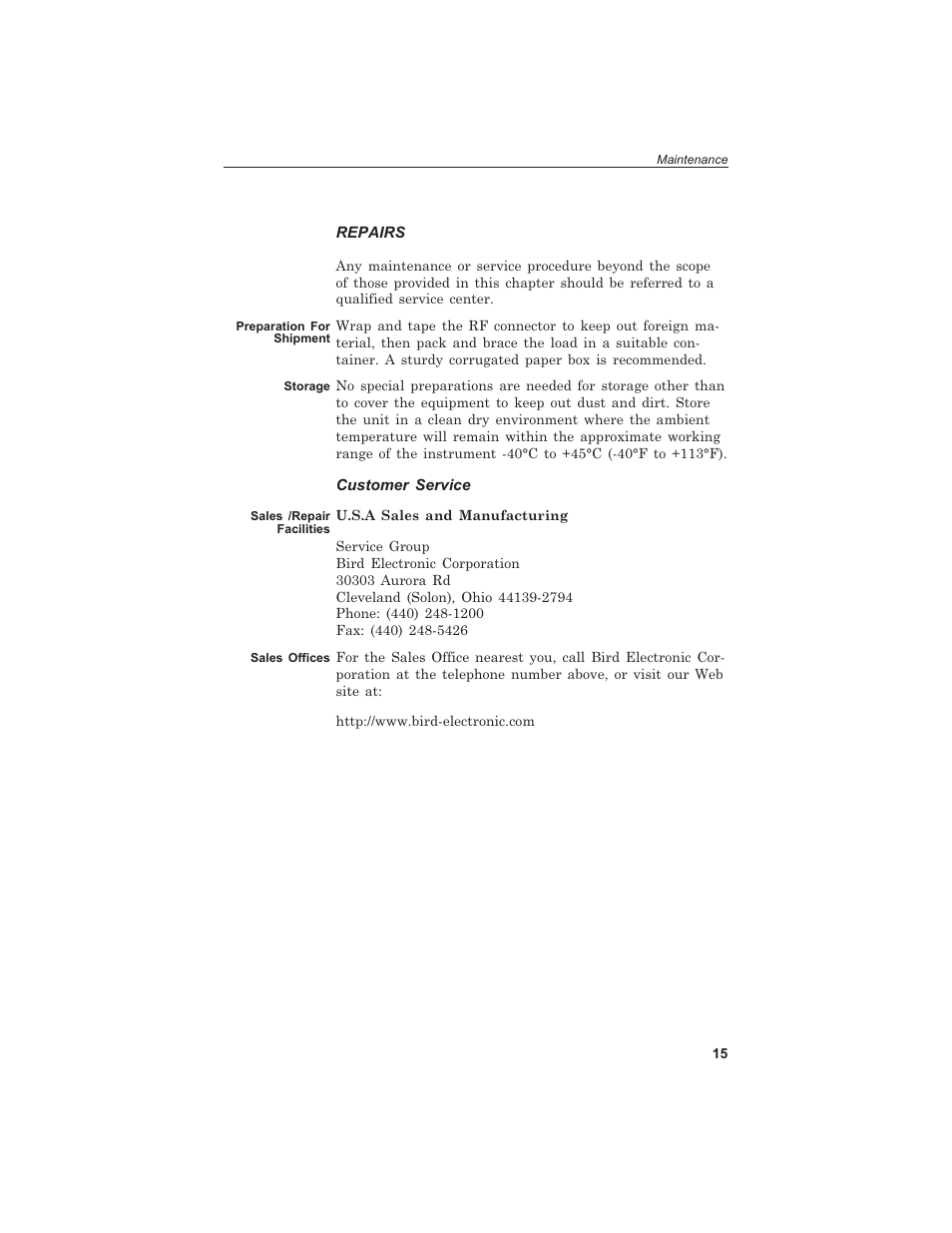 Bird Technologies 8401 User Manual | Page 25 / 27