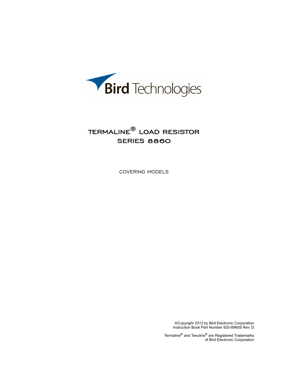 Bird Technologies 8860 Series User Manual | 30 pages