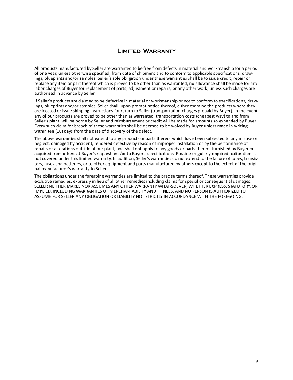 Limited warranty | Bird Technologies 8860 Series User Manual | Page 29 / 30