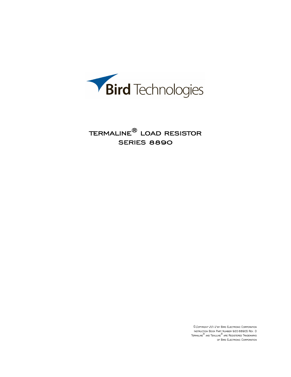 Bird Technologies 8890-320 Series User Manual | 36 pages