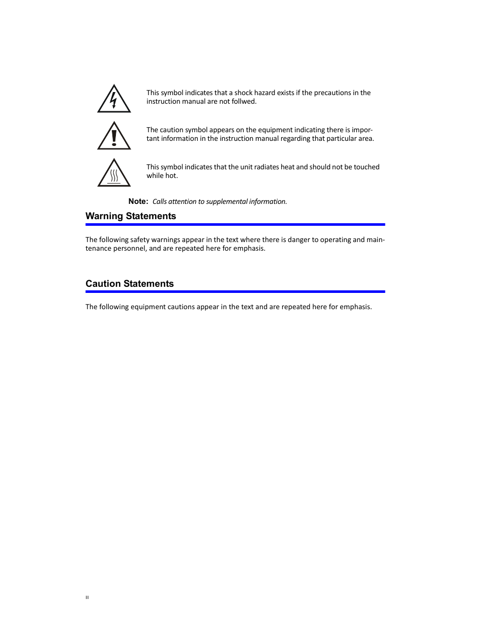 Warning statements, Caution statements | Bird Technologies 8920 Series User Manual | Page 4 / 30