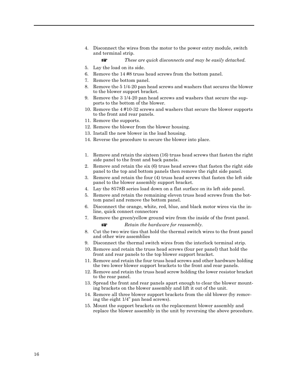 Motor blower assembly replacement | Bird Technologies 8578B150 Series User Manual | Page 28 / 33